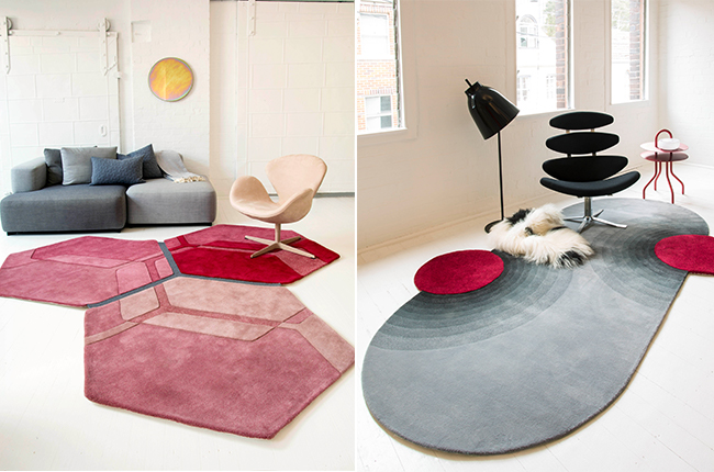 Molecule and Solar rugs from the Mindscape Gavin Harris Collection