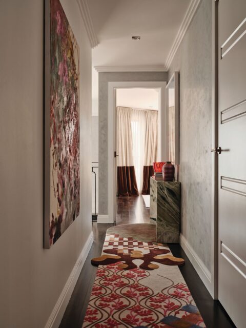 image of the custom runner designed by designer rugs