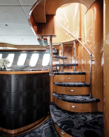 Custom hand tufted stair runner for yacht