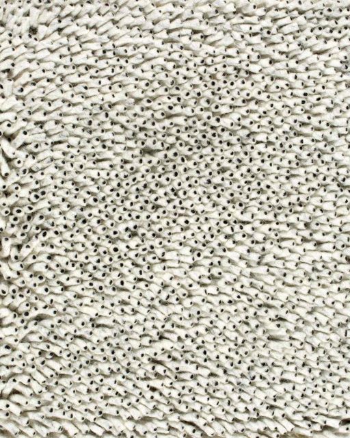 Overhead view of textured Coral Shag rug in beige colour