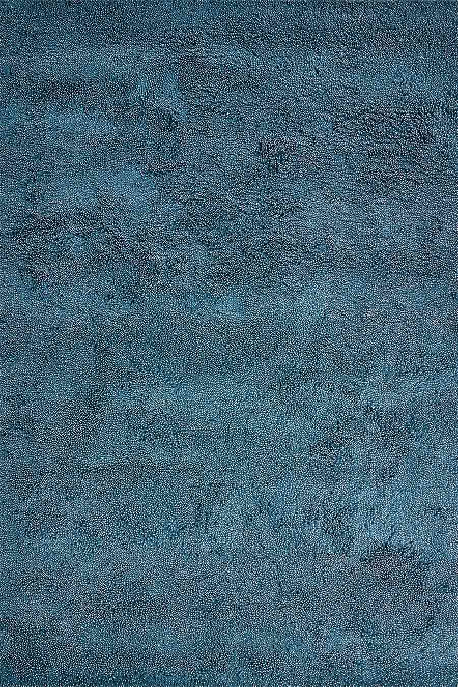 Overhead view of textured Coral Shag rug in teal blue colour