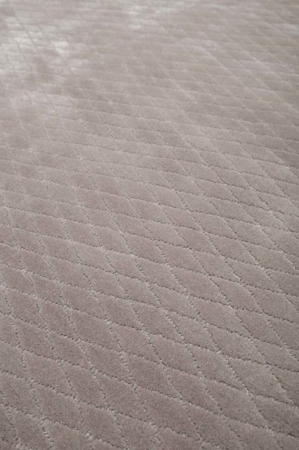 Close up view of textured Diamond Velour rug in light beige colour