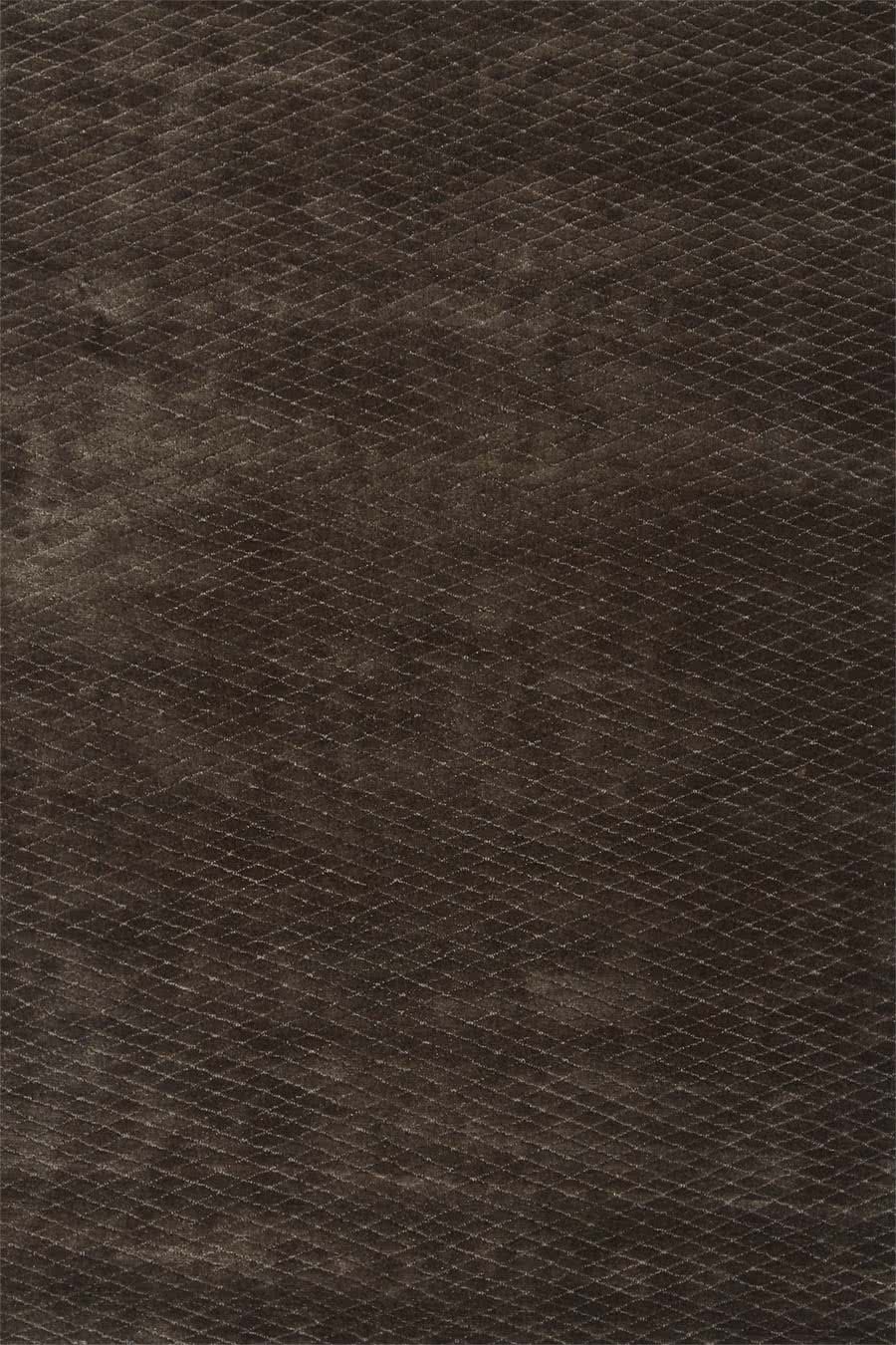Overhead view of textured Diamond Velour rug in dark brown colour