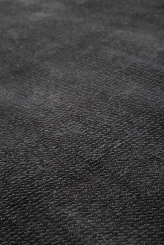Close up view of textured Nickel rug in charcoal colour
