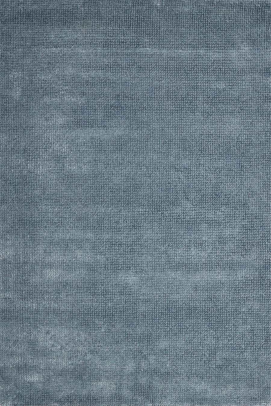 Overhead view of textured Nickel rug in denim colour